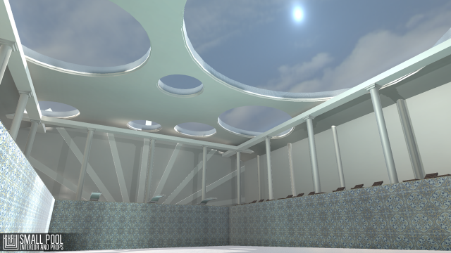 small pool - interior and props 3D मॉडल .c4d .max .obj .3ds .fbx .stl .blend 