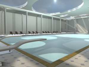 small pool - interior and props 3D मॉडल