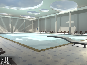 small pool - interior and props 3D मॉडल