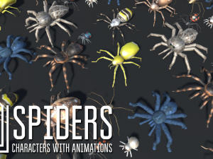 spiders - characters with animations Modelo 3D