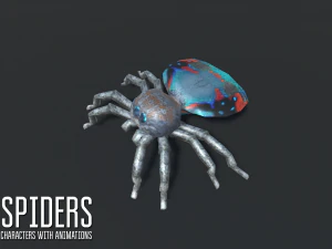 spiders - characters with animations 3D Model
