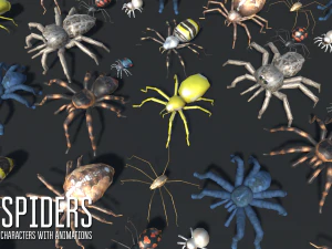 spiders - characters with animations 3D Model