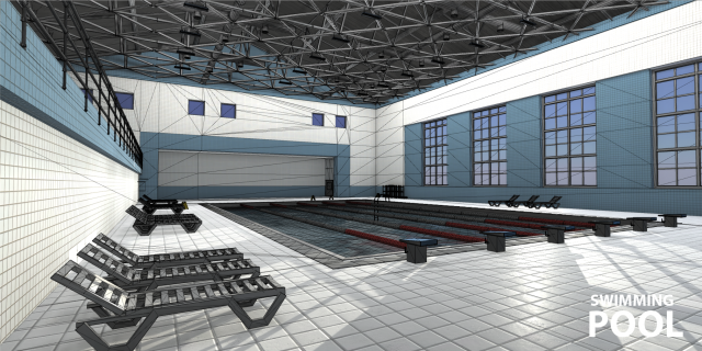 swimming pool 3D Model .c4d .max .obj .3ds .fbx .stl .blend 