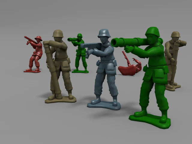 toy soldiers 3D Model .c4d .max .obj .3ds .fbx .stl .blend 