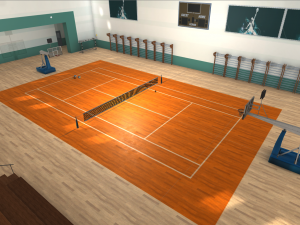 universal sport hall - basketball football volleyball tennis 3D Model