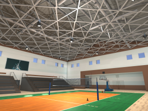 universal sport hall - basketball football volleyball tennis Model 3D