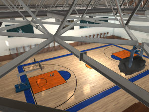 universal sport hall - basketball football volleyball tennis Model 3D
