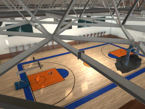 universal sport hall - basketball football volleyball tennis 3D Model