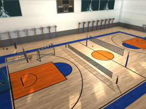 universal sport hall - basketball football volleyball tennis Model 3D