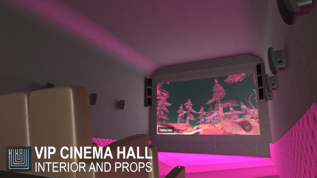 vip cinema hall - interior and props 3D Model .c4d .max .obj .3ds .fbx .stl .blend