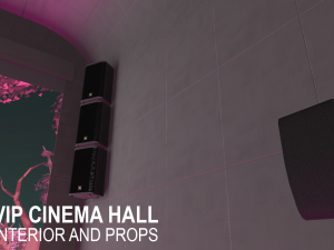 vip cinema hall - interior and props 3D Model