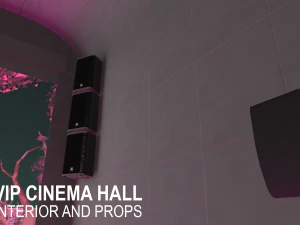 vip cinema hall - interior and props 3D Model