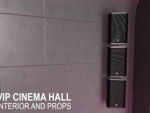vip cinema hall - interior and props 3D Model