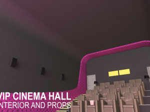 vip cinema hall - interior and props 3D Model