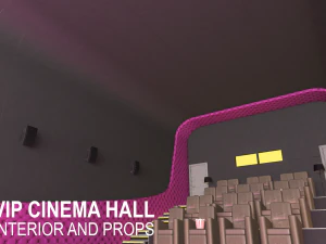 vip cinema hall - interior and props 3D Model