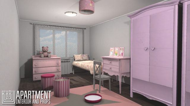 apartment - interior and props 3D मॉडल .c4d .max .obj .3ds .fbx .stl .blend 