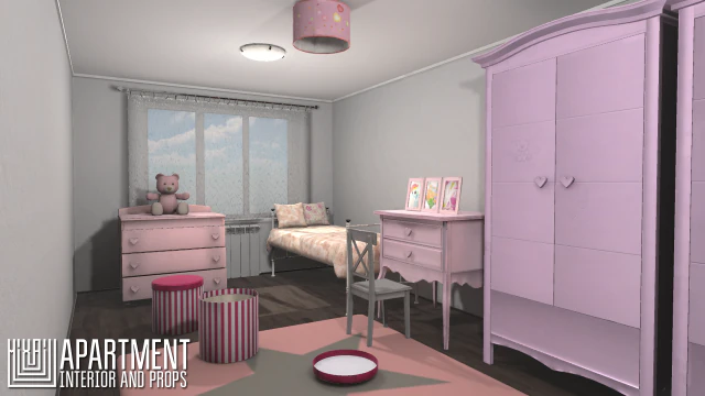 apartment - interior and props 3D Model .c4d .max .obj .3ds .fbx .stl .blend