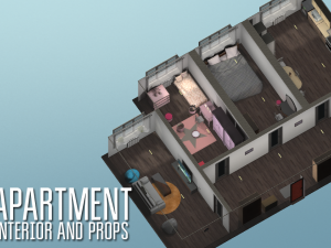 apartment - interior and props 3D मॉडल