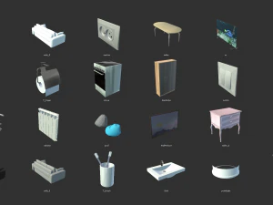 apartment - interior and props 3D Model