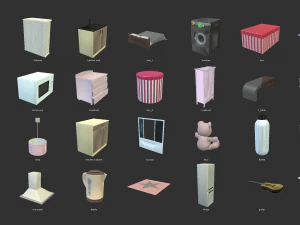 apartment - interior and props 3D Model