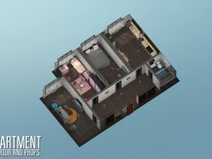 apartment - interior and props 3D Model