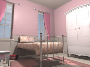 girls room - interior and props 3D Model