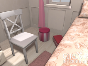 girls room - interior and props 3D Model
