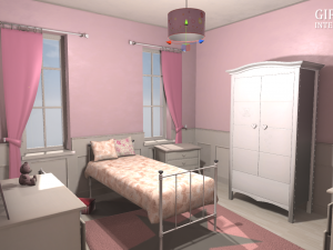 girls room - interior and props 3D Model