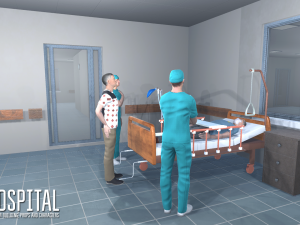 hospital - modular building props and characters Modelo 3D