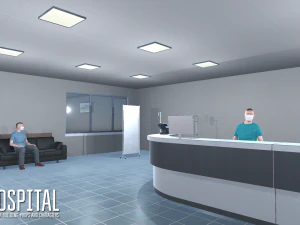 hospital - modular building props and characters 3D Model