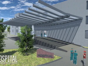 hospital - modular building props and characters 3D Model