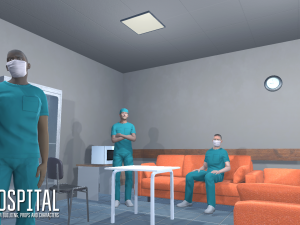 hospital - modular building props and characters Modelo 3D