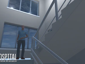 hospital - modular building props and characters 3D Model