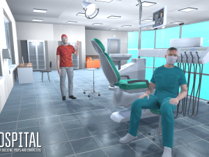 hospital - modular building props and characters Modelo 3D