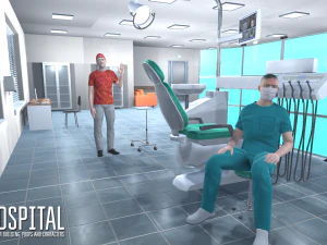 hospital - modular building props and characters 3D Model