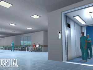 hospital - modular building props and characters 3D Model