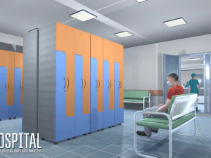 hospital - modular building props and characters 3D Model