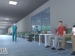 hospital - modular building props and characters 3D Model