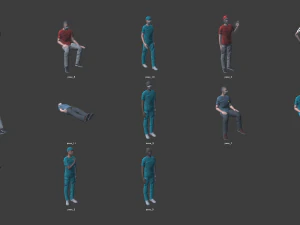 hospital - modular building props and characters 3D Model