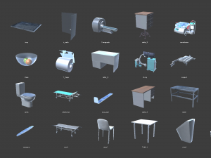 hospital - modular building props and characters Modelo 3D