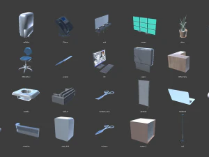 hospital - modular building props and characters 3D Model
