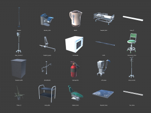 hospital - modular building props and characters Modelo 3D