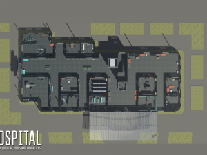 hospital - modular building props and characters Modelo 3D
