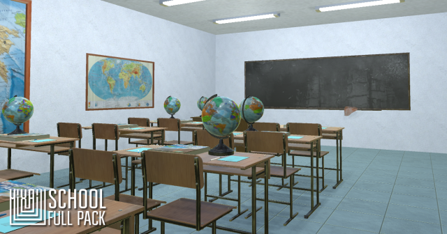 school - full pack 3D 모델 .c4d .max .obj .3ds .fbx .stl .blend 