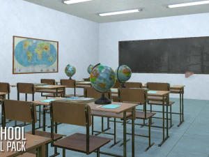 Schule - volle Packung 3D Modell