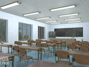 school - full pack 3D 모델
