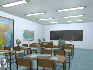 school - full pack 3D 모델