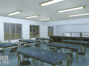 school - full pack 3D 모델