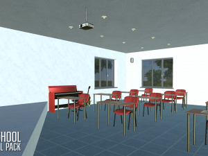 school - full pack 3D 모델