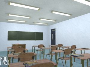 school - full pack 3D 모델